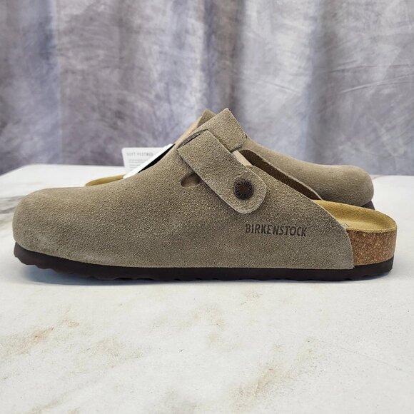 Birkenstock Boston taupe suede mule clogs - Picture 5 of 12